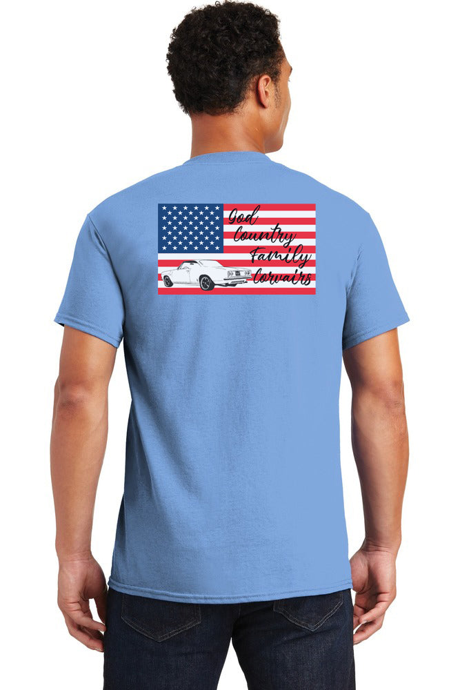 Short sleeve "God, Country, Family, Corvairs" t-shirt