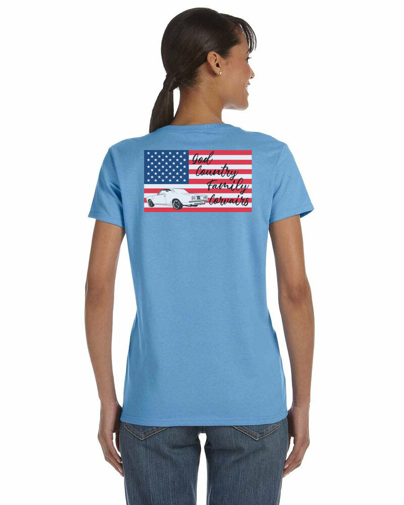 Short sleeve "God, Country, Family, Corvairs" t-shirt