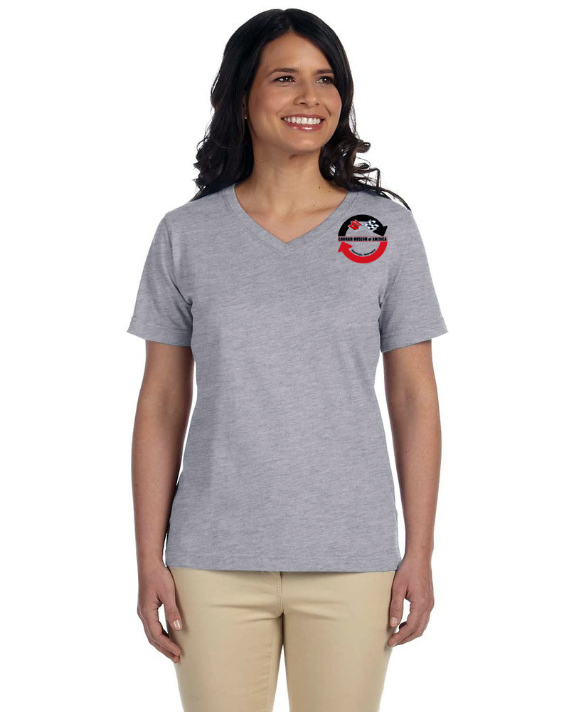 Ladies v-neck t-shirt w/ CMoA logo